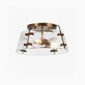 Rustic Industrial Clear Glass Semi Flush Ceiling Light for Kitchen and Living Room | Souliia