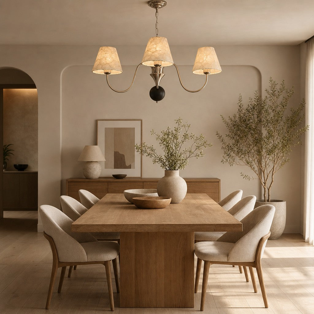 Sculptural Branch Form Coastal Chandelier for Dining Room Accent Lighting | Souliia