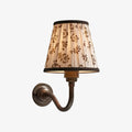 Solmire Fabric Wall Sconce - Vintage Linen Cotton Shade with Curved Metal Arm for Bedroom and Hallway | Souliia