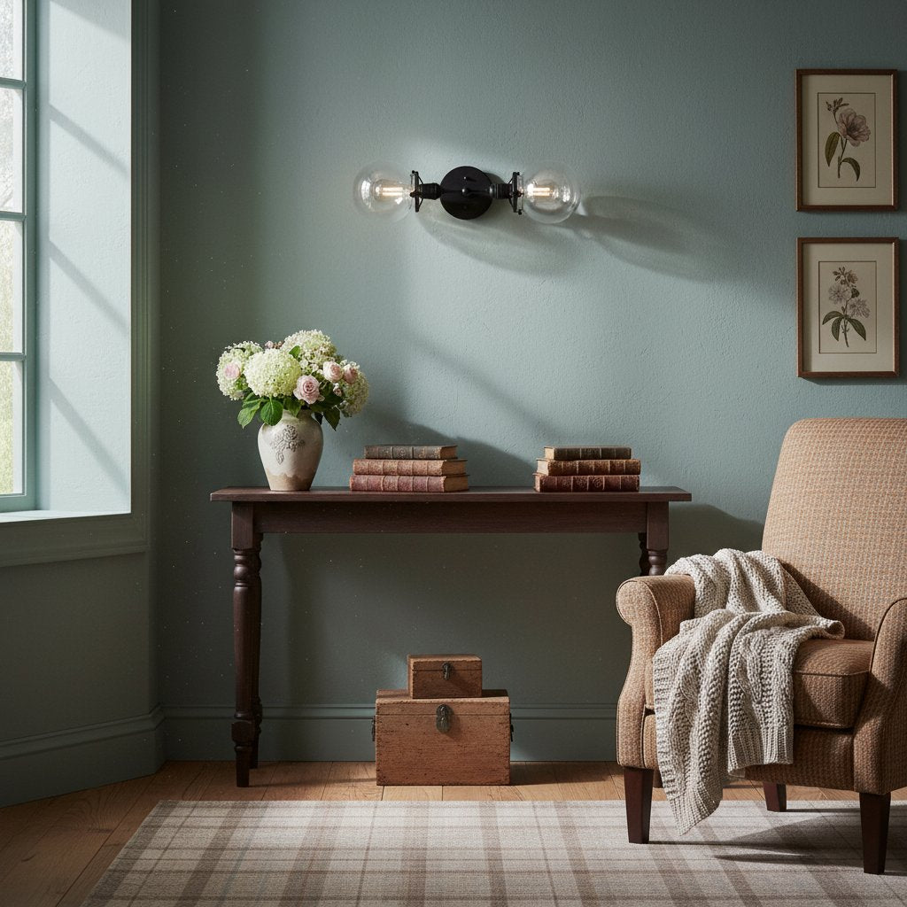 Lumio Globe klare Glas-Wandleuchte – moderne industrielle Wandlampe für Waschtisch & Flur | Souliia