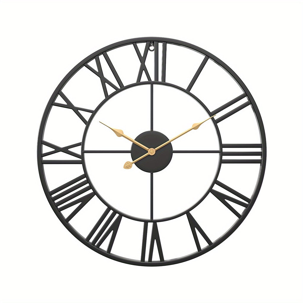 Serenetime Classic Round Wall Clock — Metal Frame, 30cm Diameter, Silent Sweep
