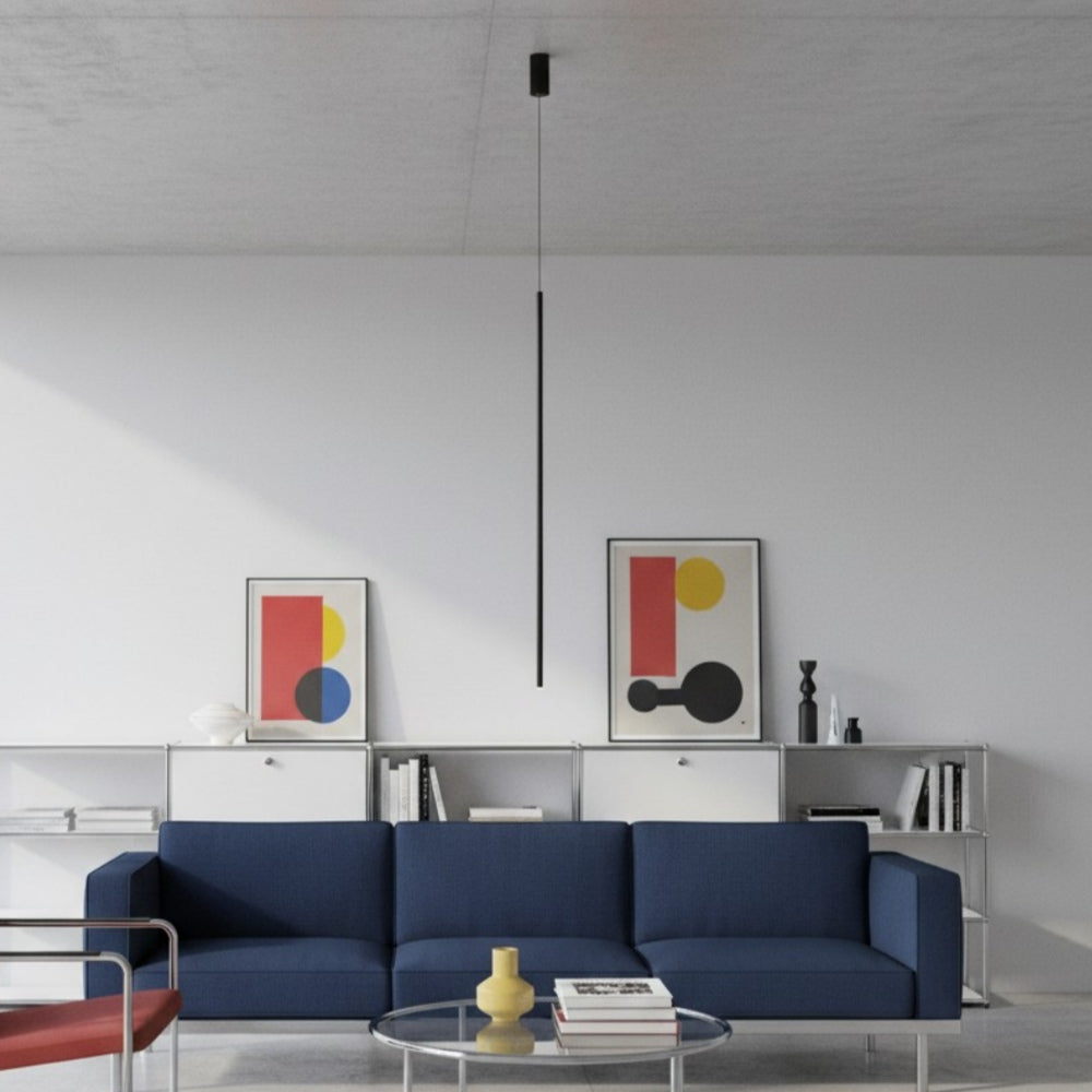 Candeeiro suspenso industrial fino Vectra – luminária de teto contemporânea para sala de estar e quarto | Souliia