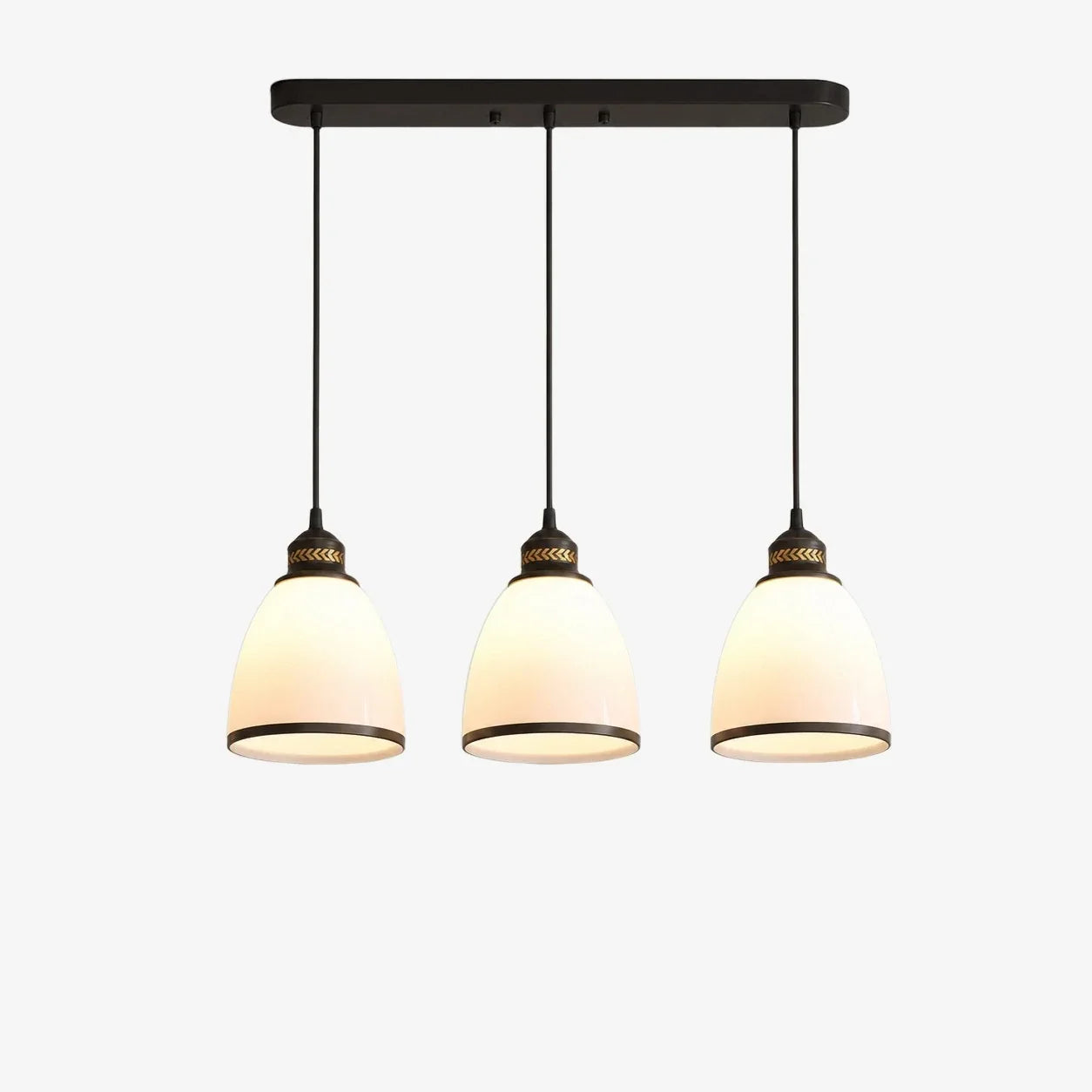 Three Head Glass Pendant Lamp | Souliia