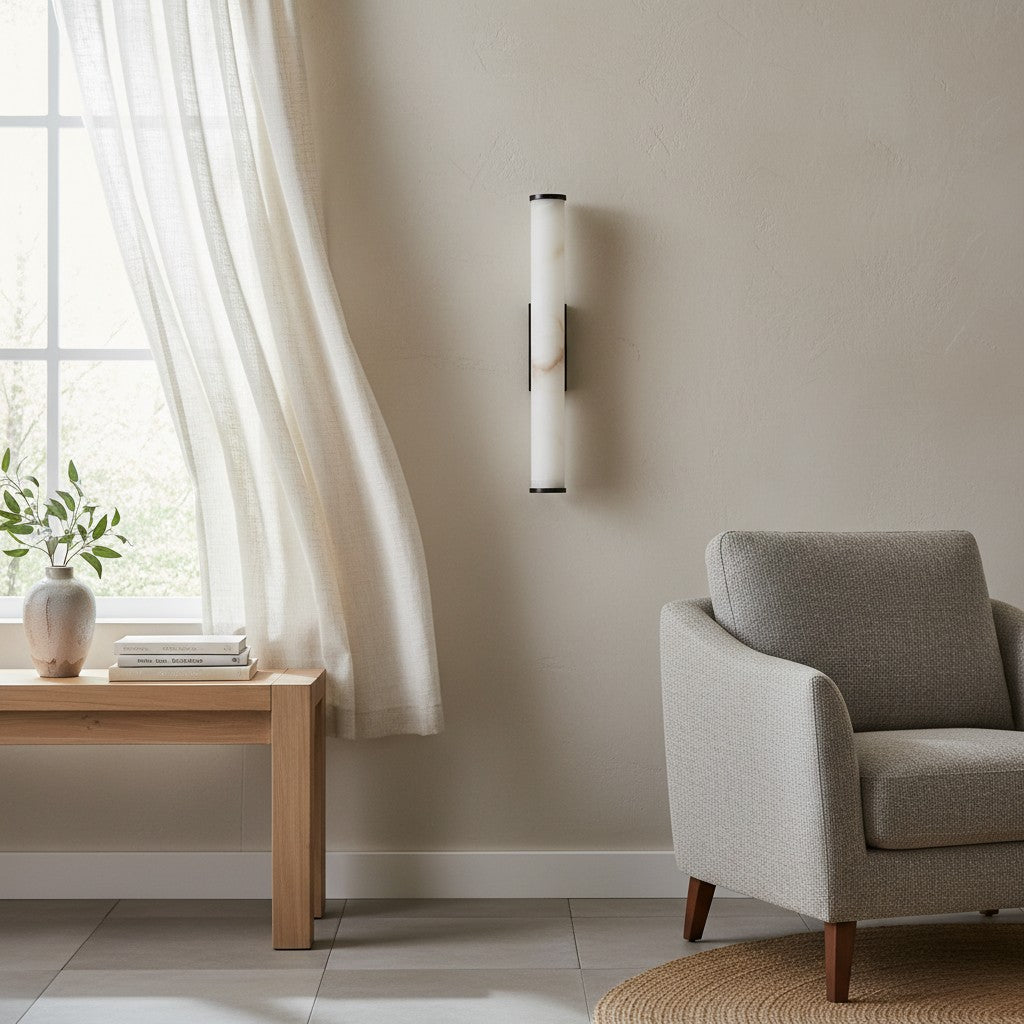 Solaryx Modern Alabaster Wall Lamp - Lighting for Bedroom Living Room | Souliia
