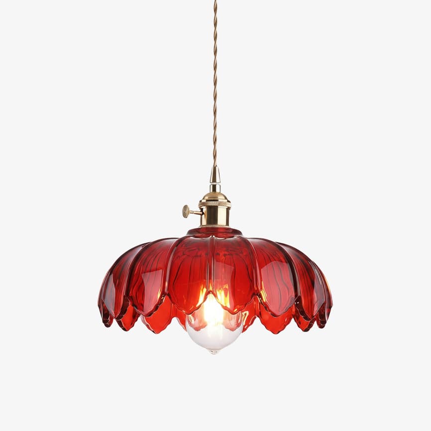 Petalbloom Rustikale Tulpen-Glas-Pendelleuchte – Hängelampe im floralen Knospendesign für den Essbereich N58 | Souliia