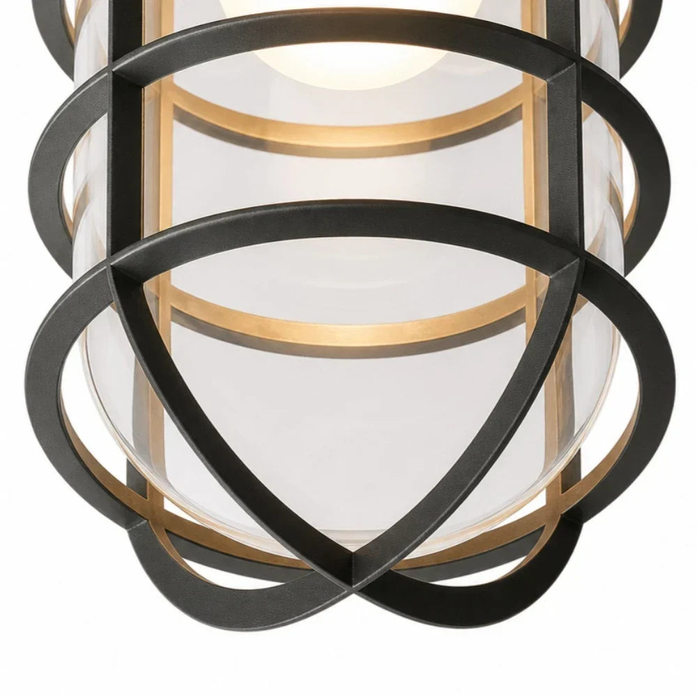 Patnox Industrial Glass Flush Mount Ceiling Lamp | Souliia