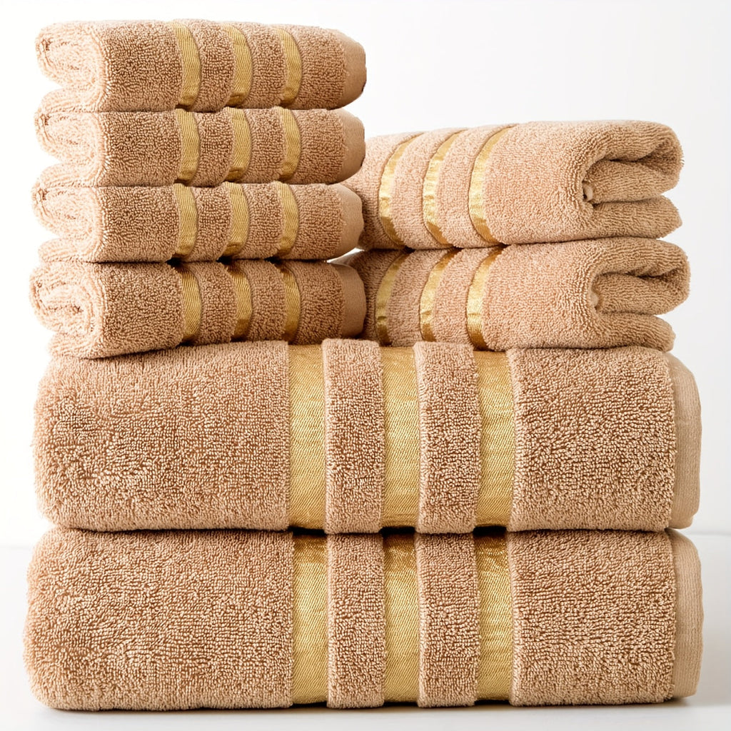 Luxebliss 8-Piece 100% Cotton Towels Set — 400 GSM Hotel-Quality Plush & Absorbent
