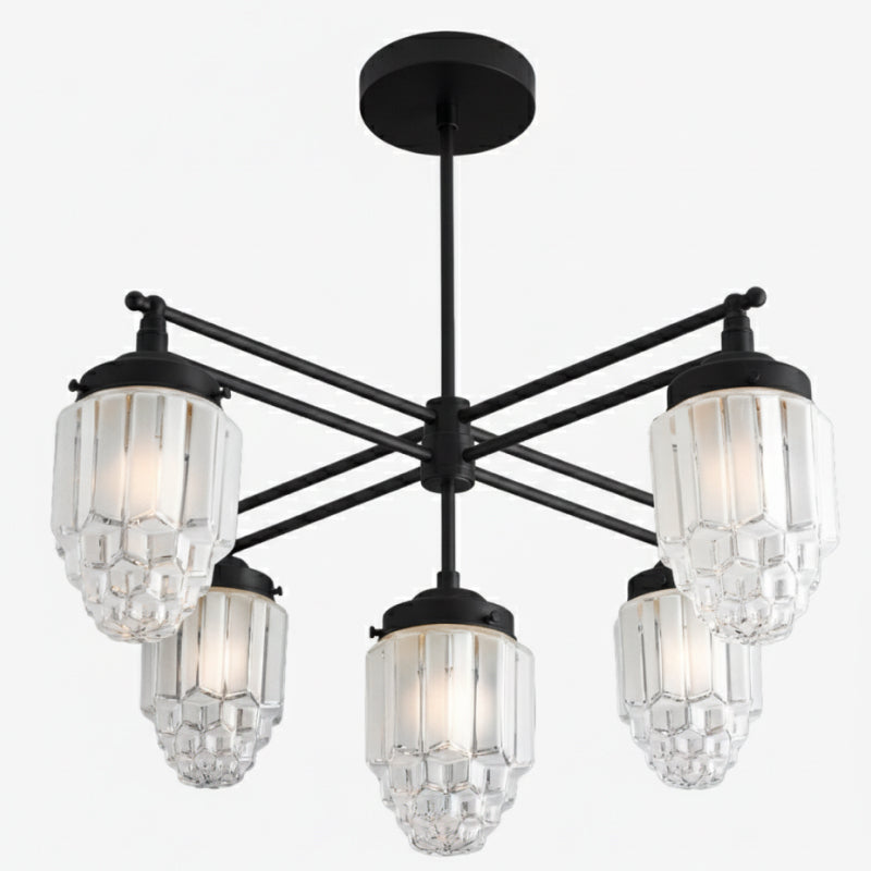 Tierlux Glas Moderner Art Deco Mehrarm-Glas-Kronleuchter – Premium Deckenleuchte für Wohnzimmer oder Essbereich | Souliia