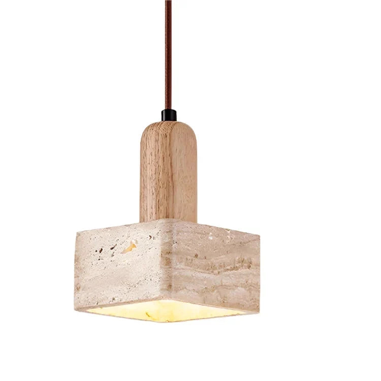 Travertine Square Pendant Light | Souliia