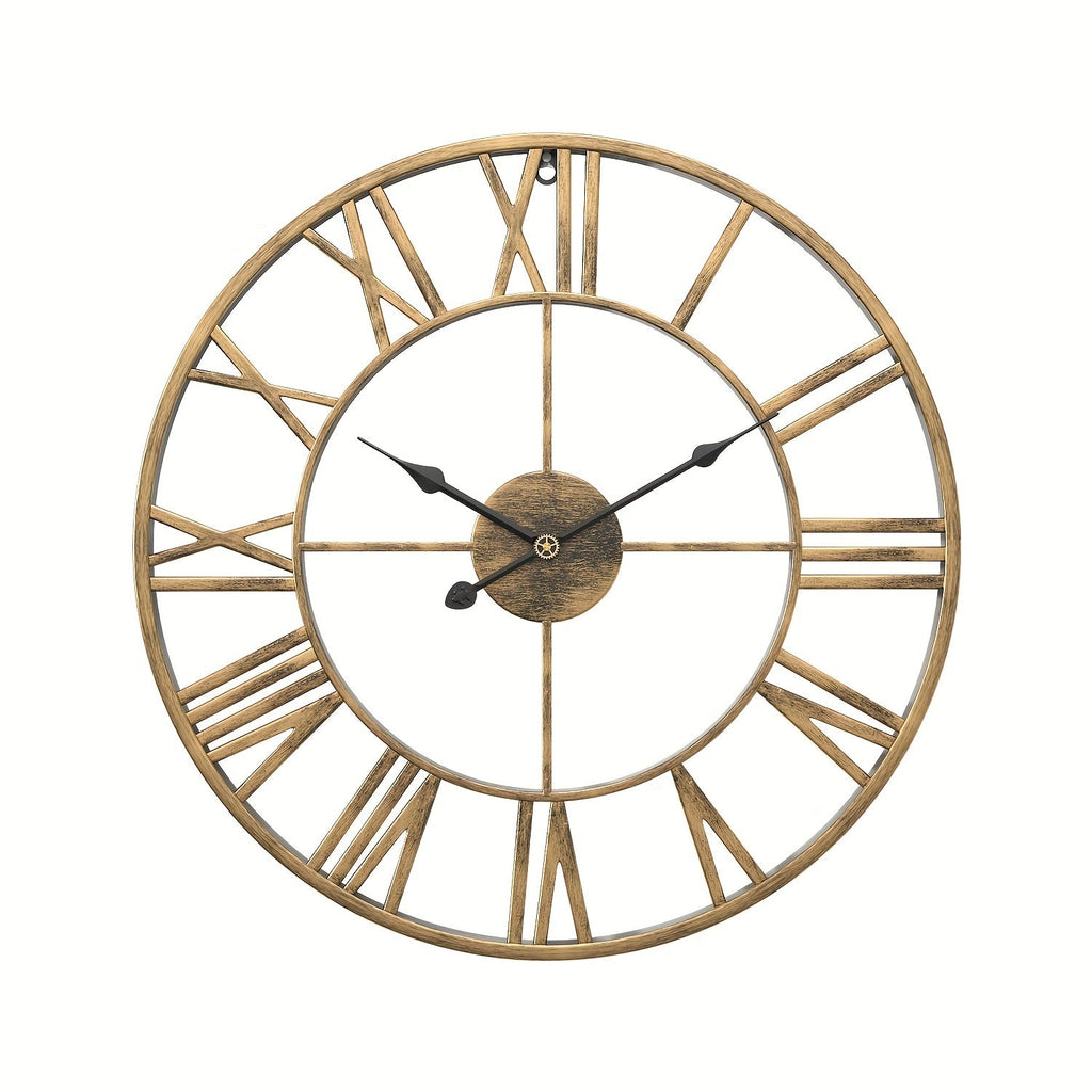 Serenetime Classic Round Wall Clock — Metal Frame, 30cm Diameter, Silent Sweep