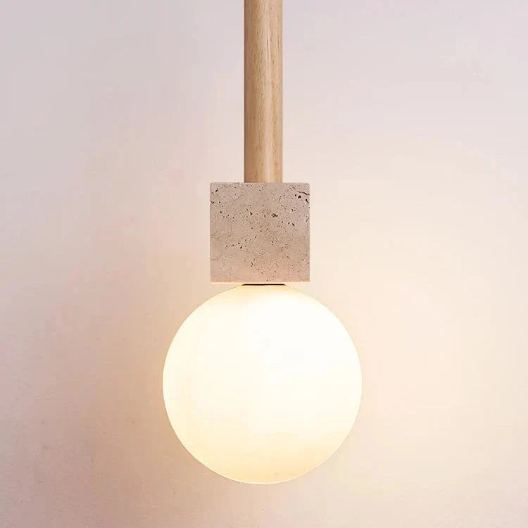 Lampada a sospensione moderna cubica in travertino | Souliia