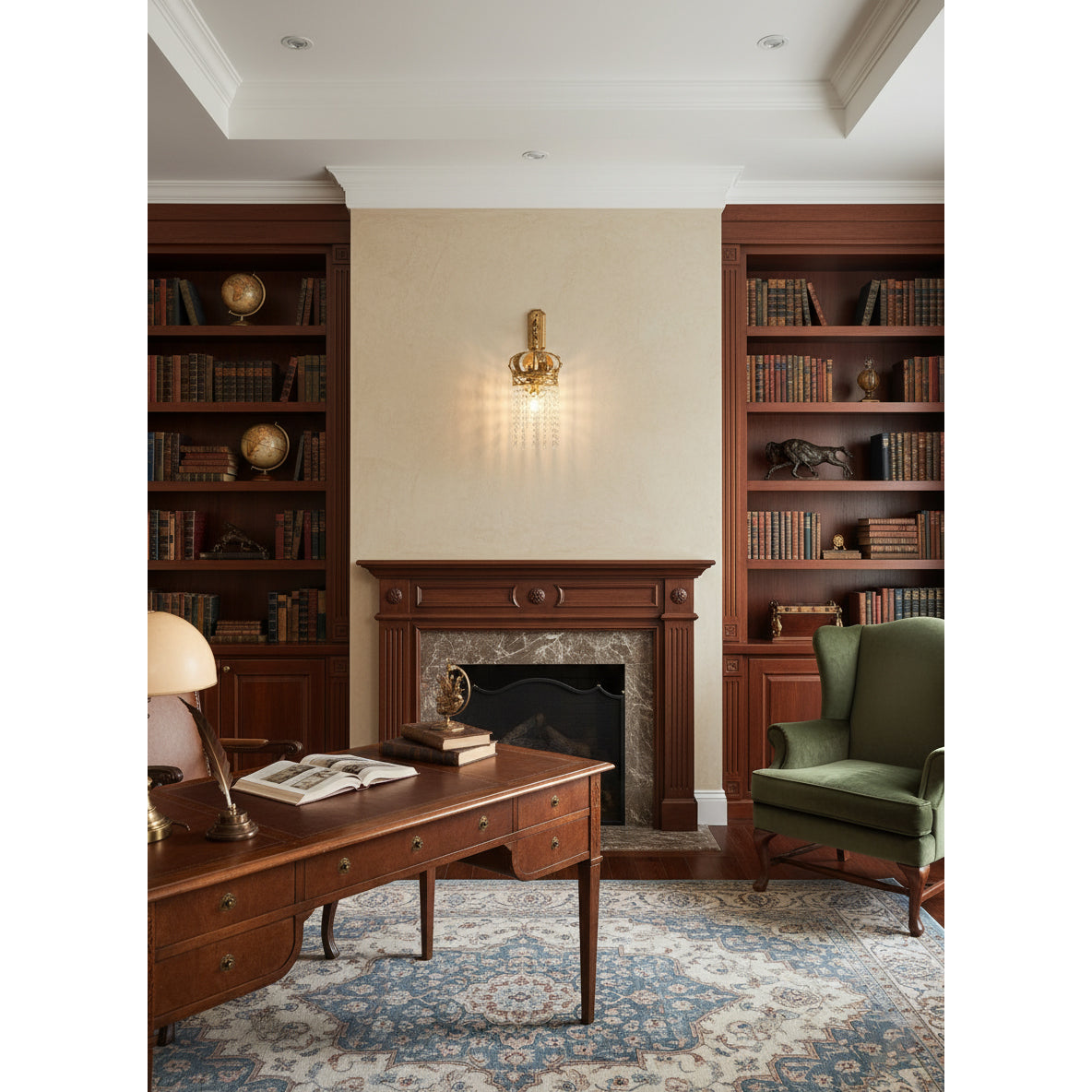 Timon Brass Crown Wall Lamp | Souliia