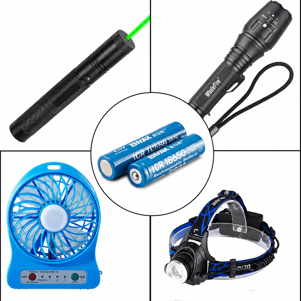 充電式3.7Vリチウムイオンバッテリー（18650） - 2個セット - Souliia