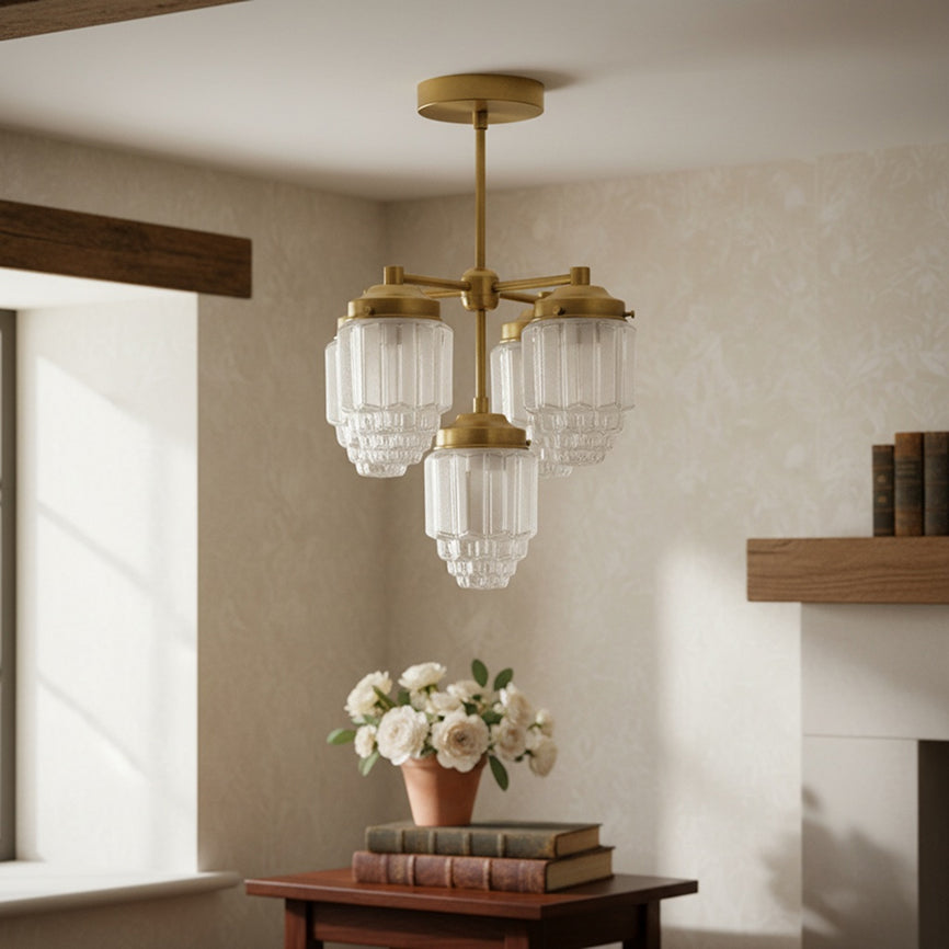 Tierlux Glas Moderner Art Deco Mehrarm-Glas-Kronleuchter – Premium Deckenleuchte für Wohnzimmer oder Essbereich | Souliia