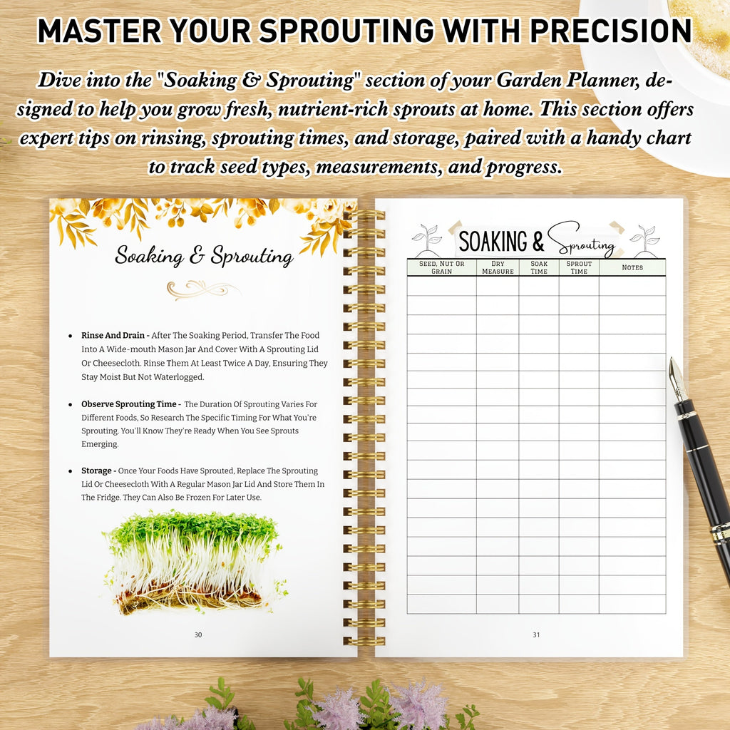 Gardenlog A5 Undated Spiral Garden Planner — 116 Pages, Structured Layouts
