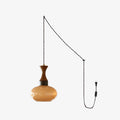 Velora Scandinavian Farmhouse Pendant with Glass Shade Modern Plug-In Design | Souliia