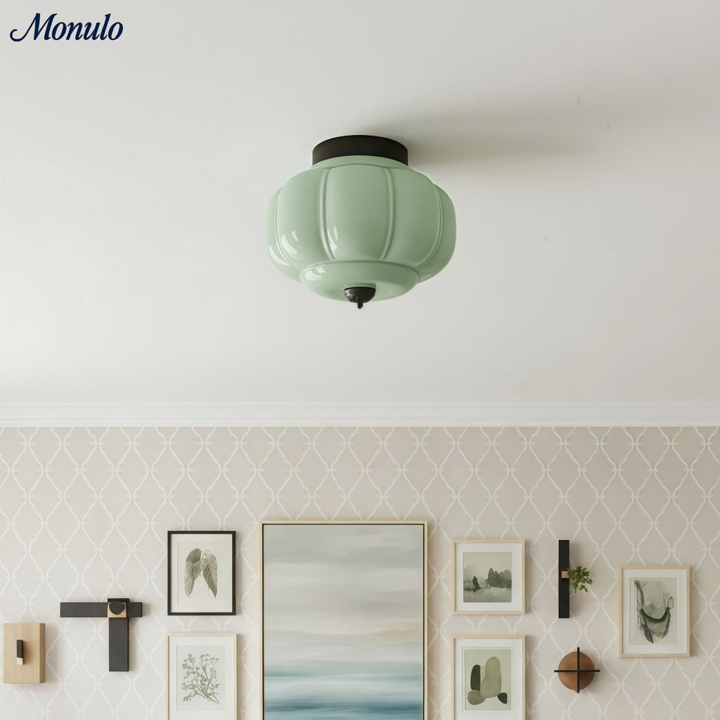 Retro Milk Semi Flush Mount Eloise Ceiling Light | Souliia