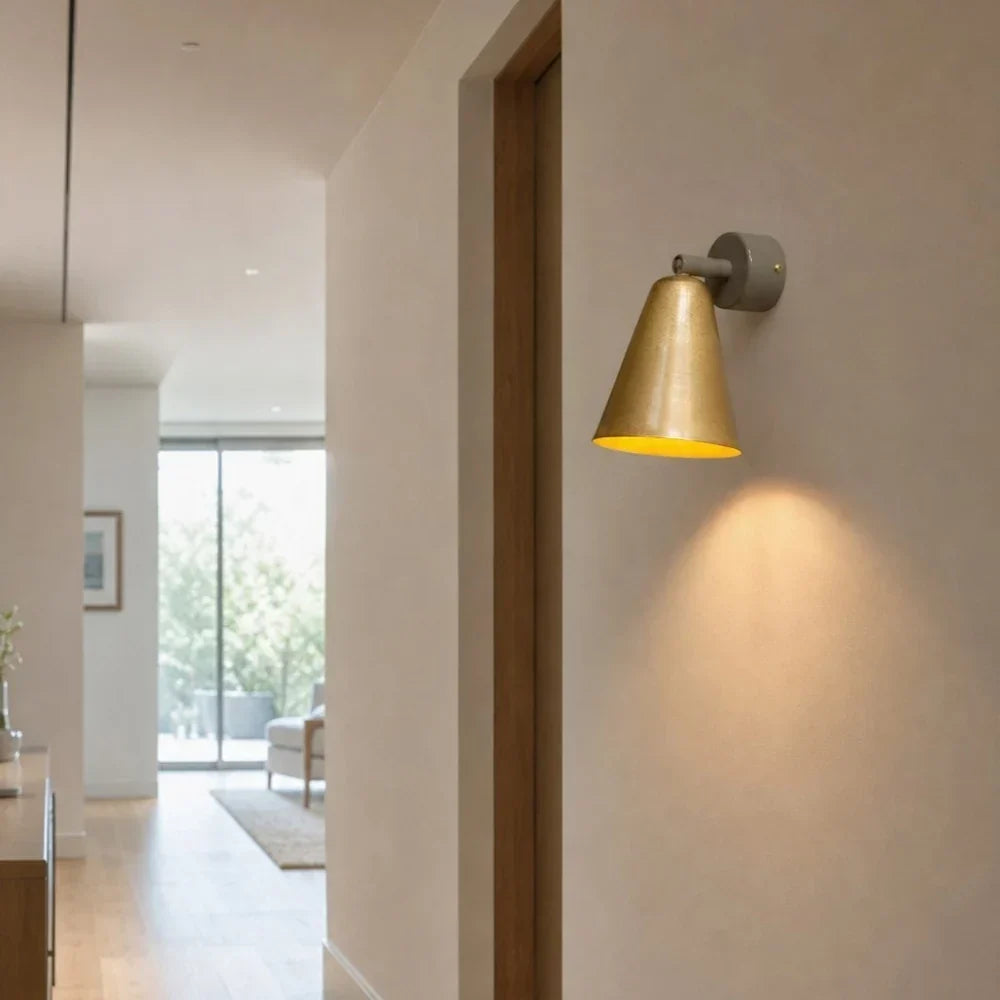 Retro Brass Cone Wall Lamp | Souliia