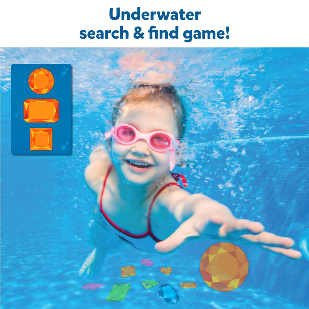 Underwater Pool Treasure Game with Waterproof Gems and Cards - Souliia