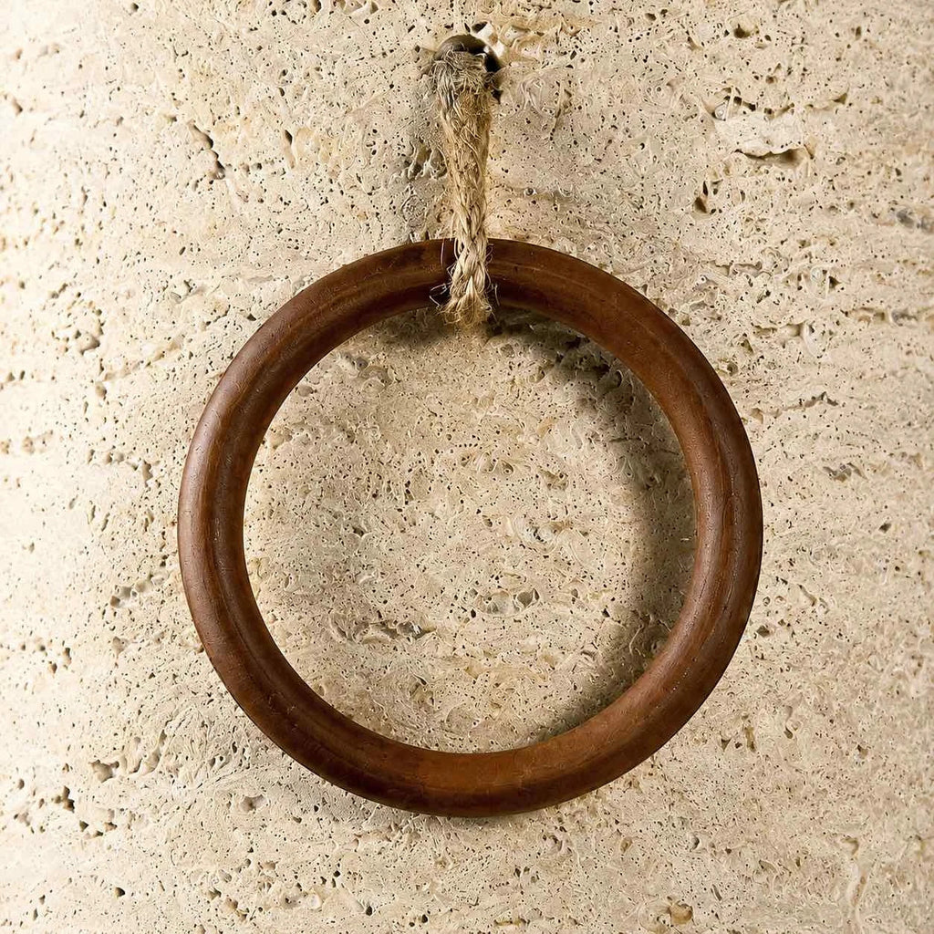 Travertine Wood Ring Wall Sconce | Souliia