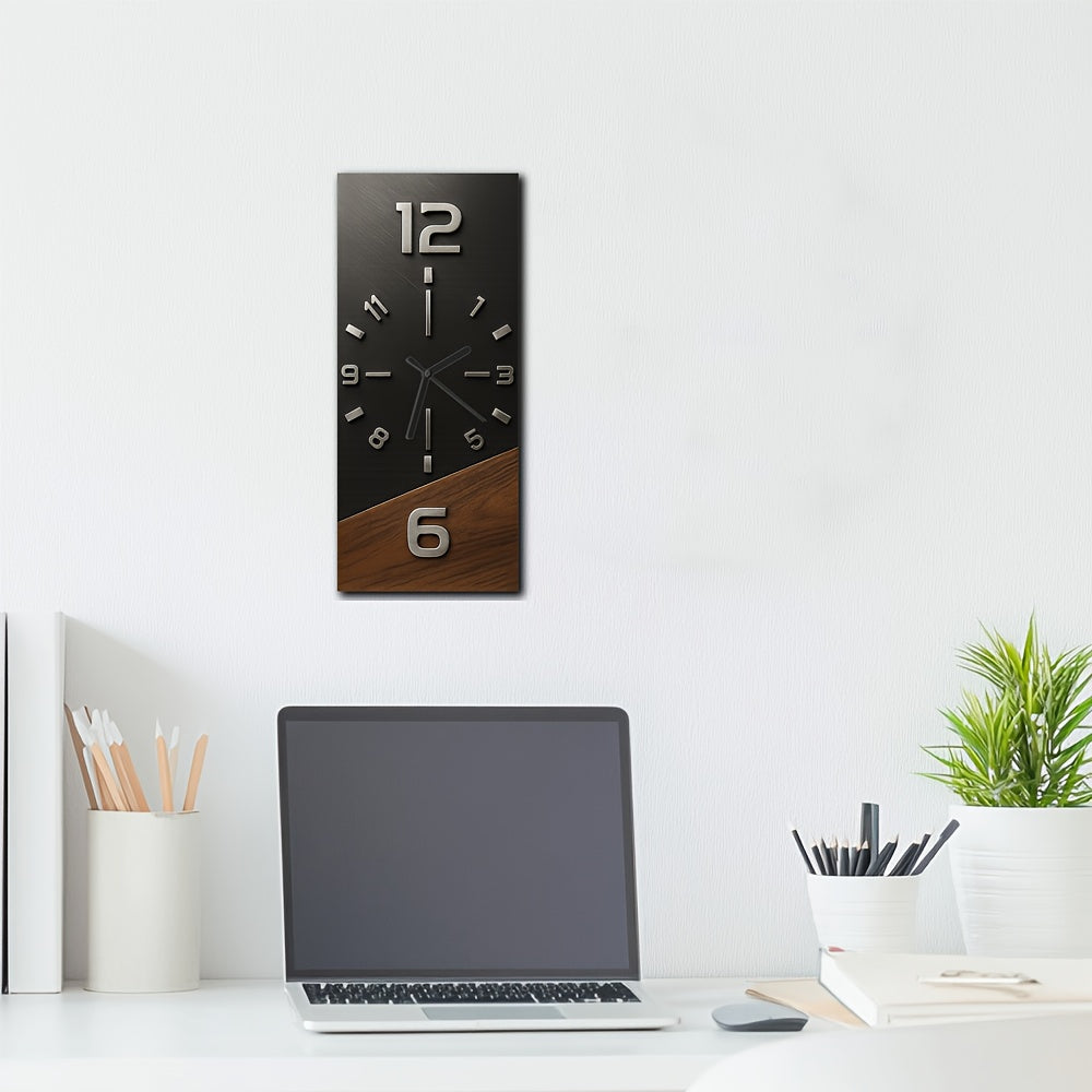 Timberedge Modern Wooden Wall Clock — Bold Contrast Dial
