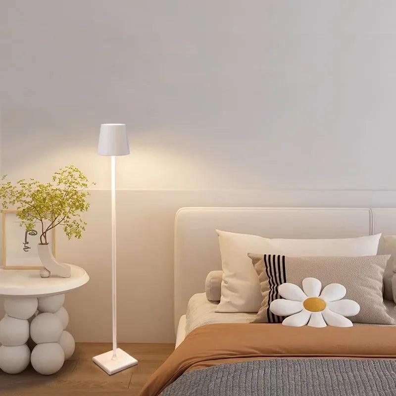 LumaNova Nordic LED Floor Lamp — Rechargeable, Dimmable, Touch-Controlled
