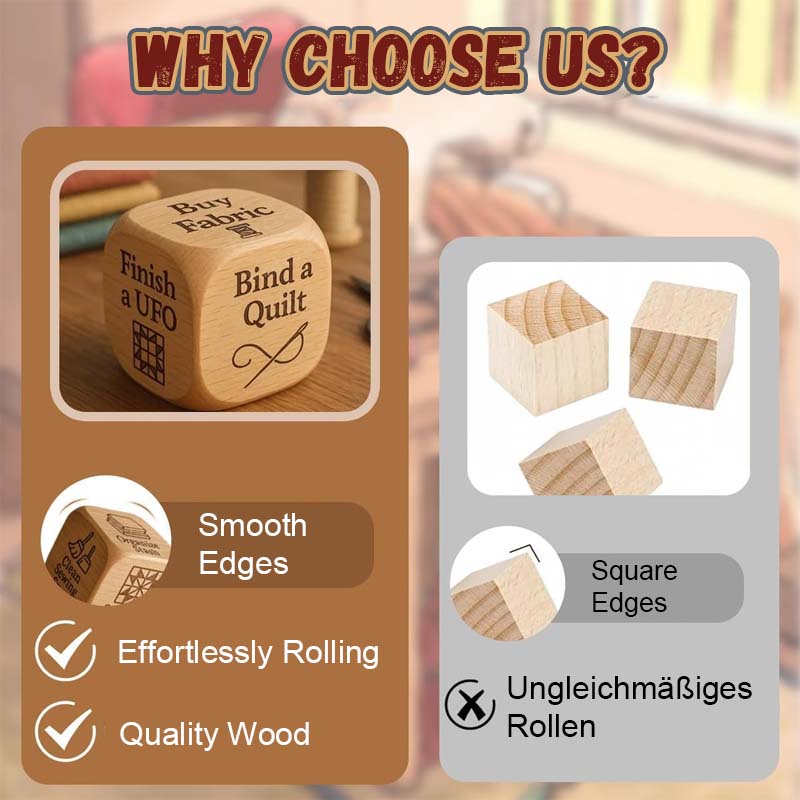 Dés de choix en bois | Impulsions créatives au lancer | Gravés au laser | CraftDice - Souliia