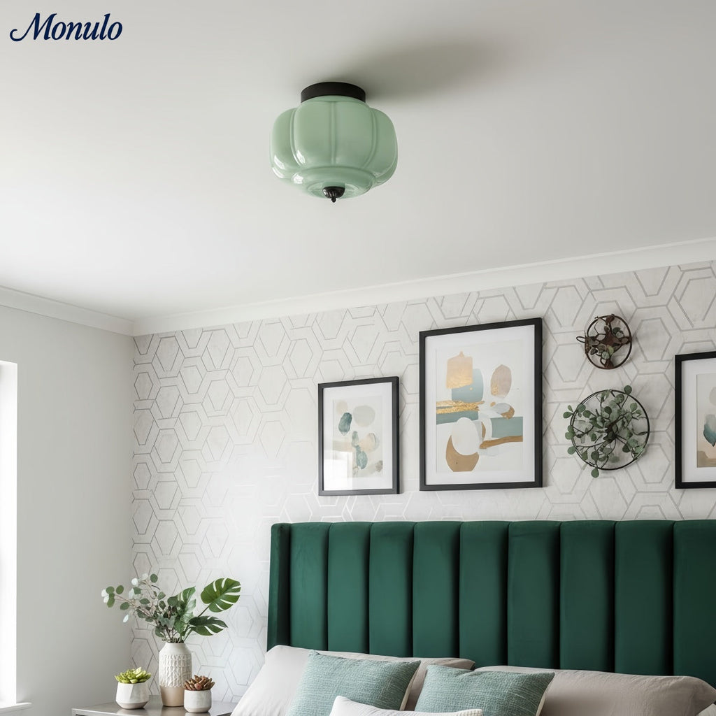 Retro Milk Semi Flush Mount Eloise Ceiling Light | Souliia