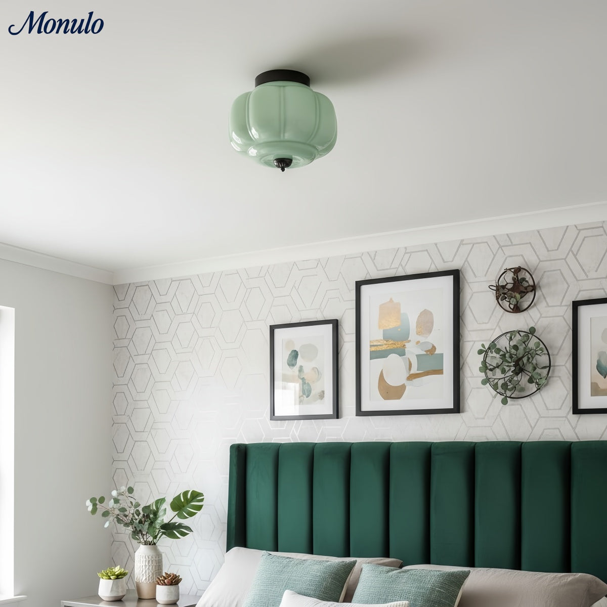 Retro Milk Semi Flush Mount Eloise Ceiling Light | Souliia