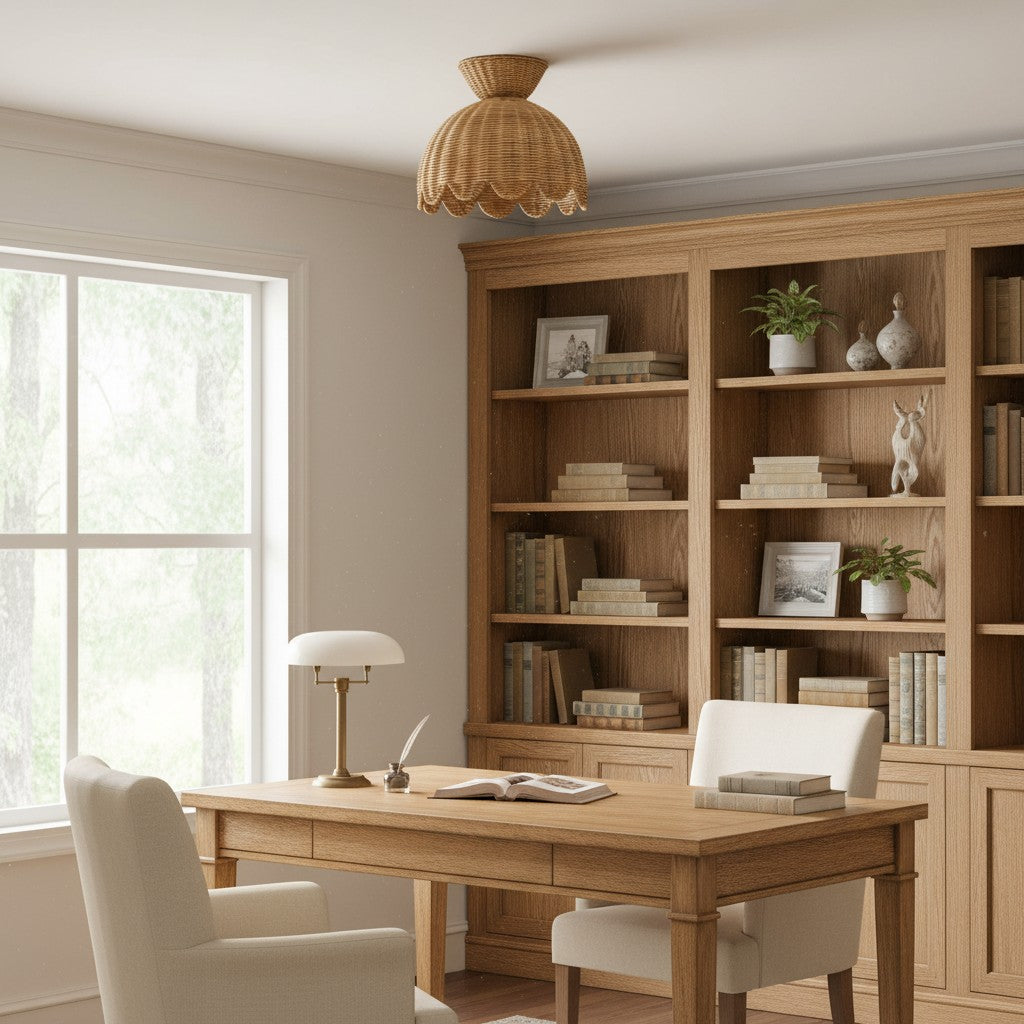 Rattalia Ceiling Light - Sculptural Flower Design in Natural Style for Kitchen Island | Souliia