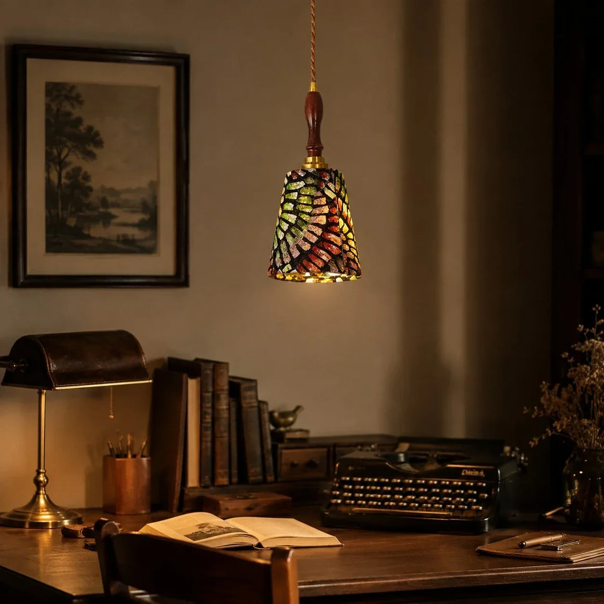 Patterned Fabric Fish-Line Pendant Light | Souliia