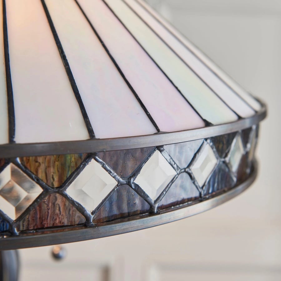 TiffStar Kunstglas Stehleuchte mit Ornamentmuster-Schirm – Stehlampe für Wohnzimmer | Souliia