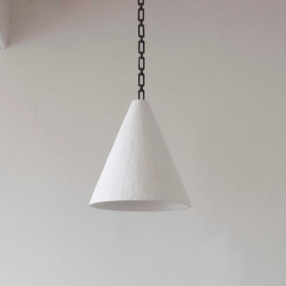 Lampada a sospensione in gesso bianco | Souliia