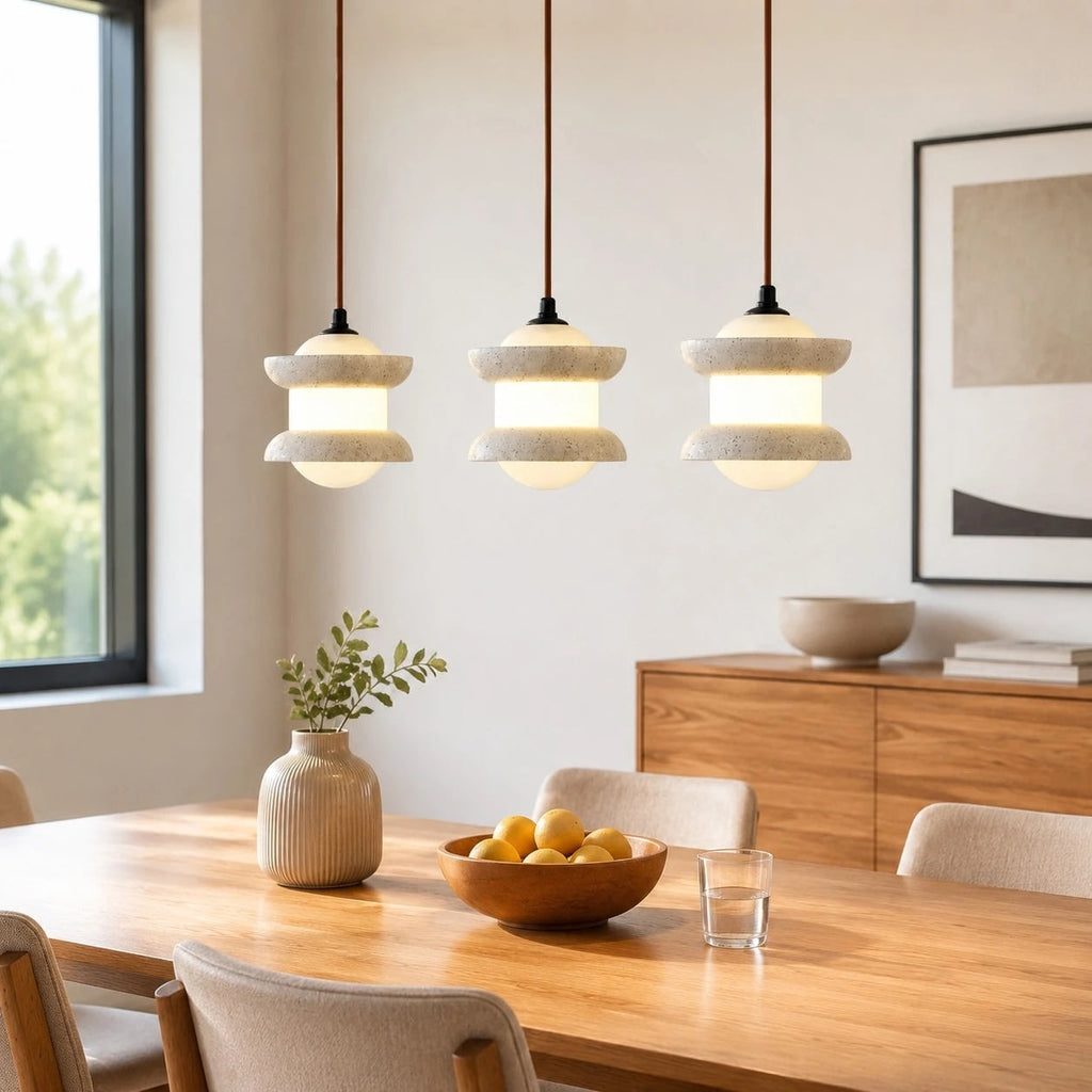 Travertine Stone Pendant Light | Souliia