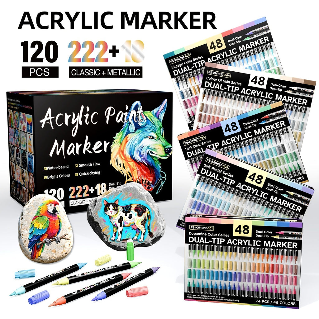 Set of 120 Acrylic Markers - Souliia