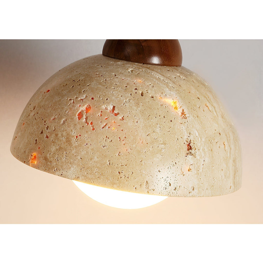 Tia Travertine Swing Arm Plug-in Sconce | Souliia