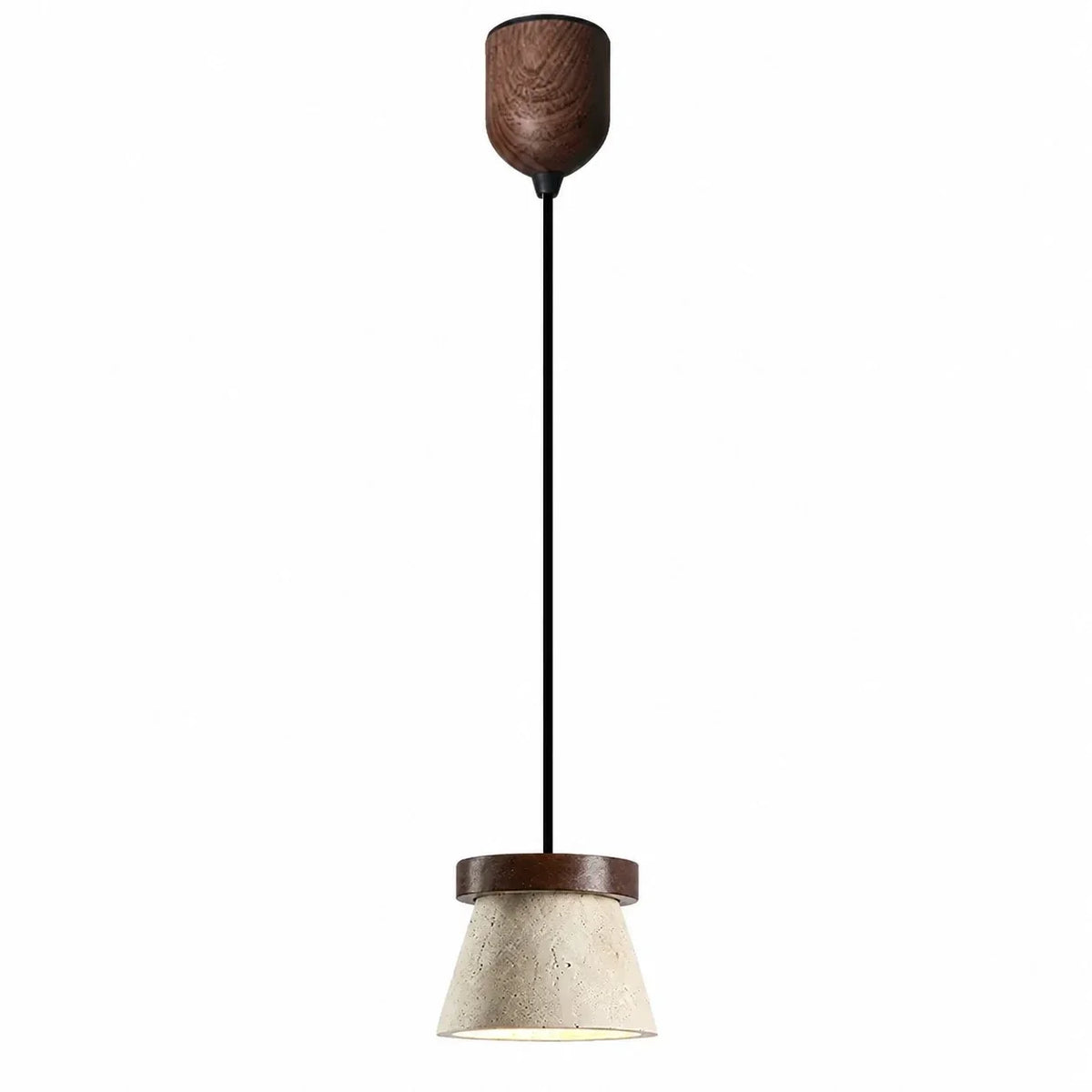 Mini lampada a sospensione vintage in travertino giallo | Souliia