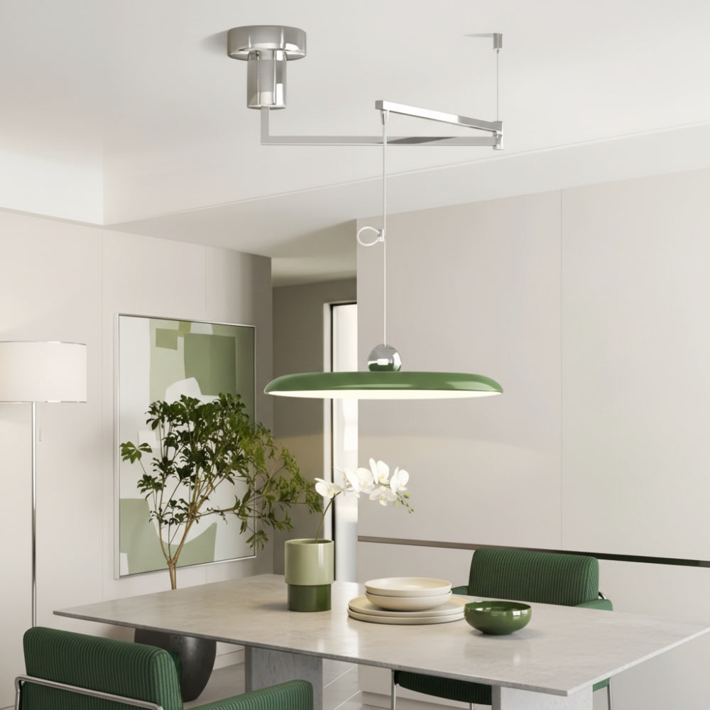 Swinglo Schwenkarm-Pendelleuchte – Verstellbare Scheibendesign-Hängeleuchte für Essbereich N65 | Souliia