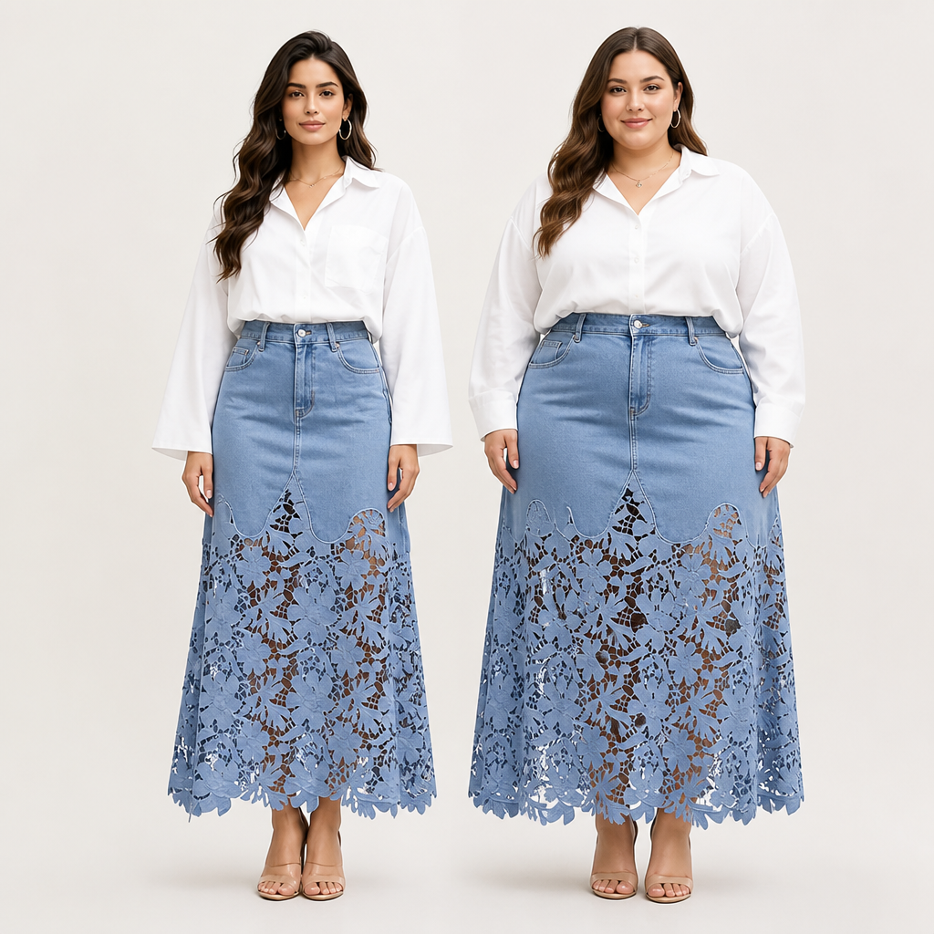 VelaLace Denim Skirt — Unleash Your Confidence with Comfort and Allure - Souliia