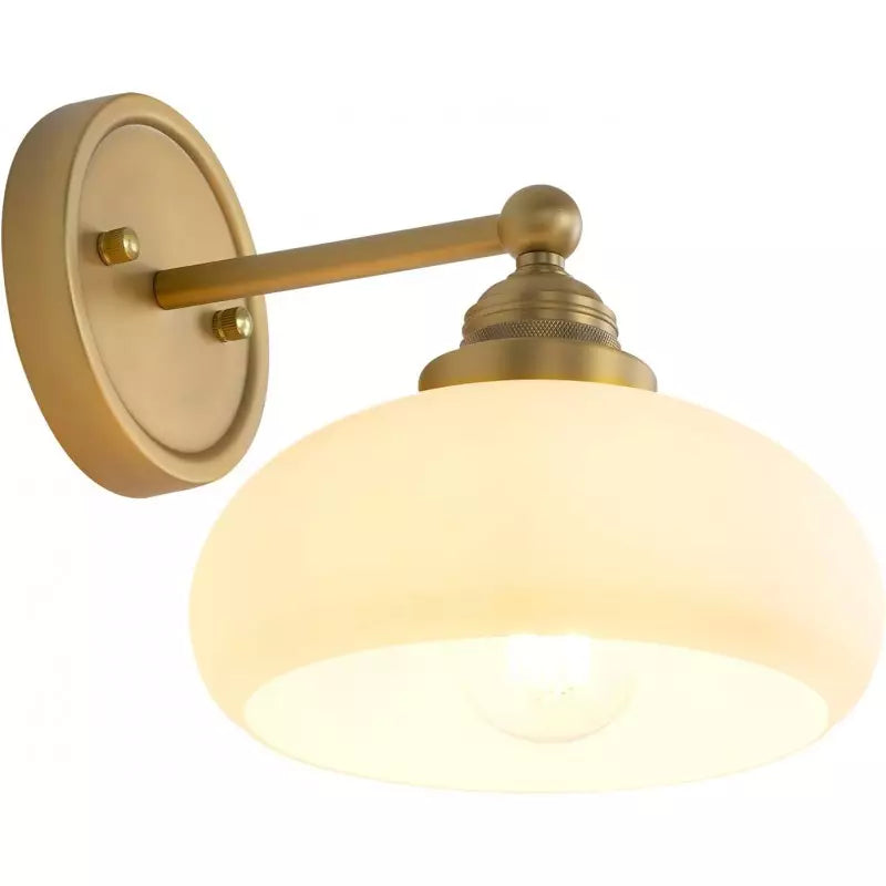 Velora Vintage Industrial Wall Sconce with Glass Shade for Hallway and Entryway | Souliia