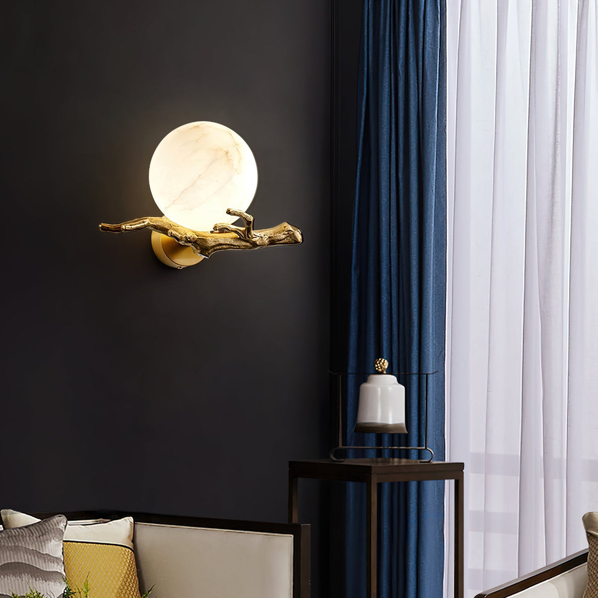 Retro Twigs Alabaster Wall Lamp | Souliia