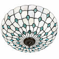Tiffany-Style Stained Glass Flush Mount Light | Souliia