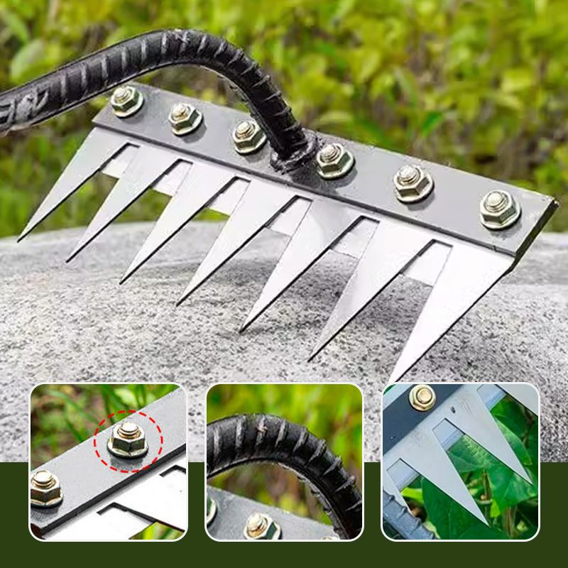 Rasenrechen mit vielseitigem Griff zum Entfernen von Gartenabfällen und Rasenfilz