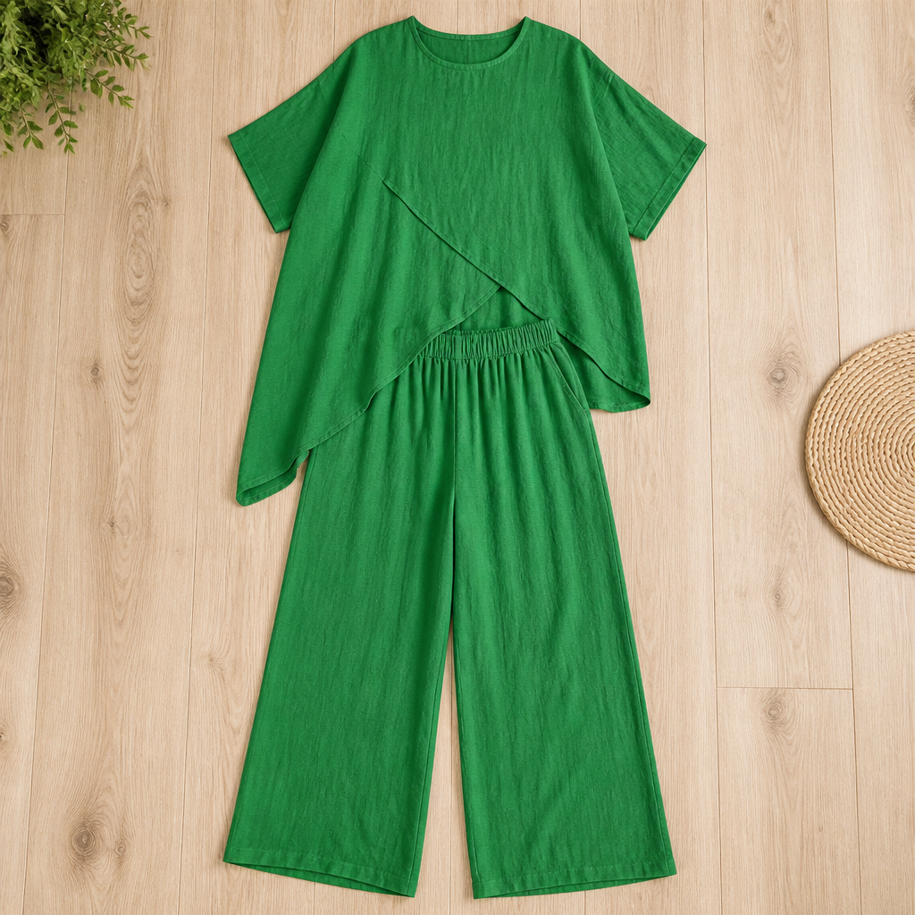 SerenaAura Two-Piece Loose Set — Unleash Effortless Confidence with Every Move - Souliia