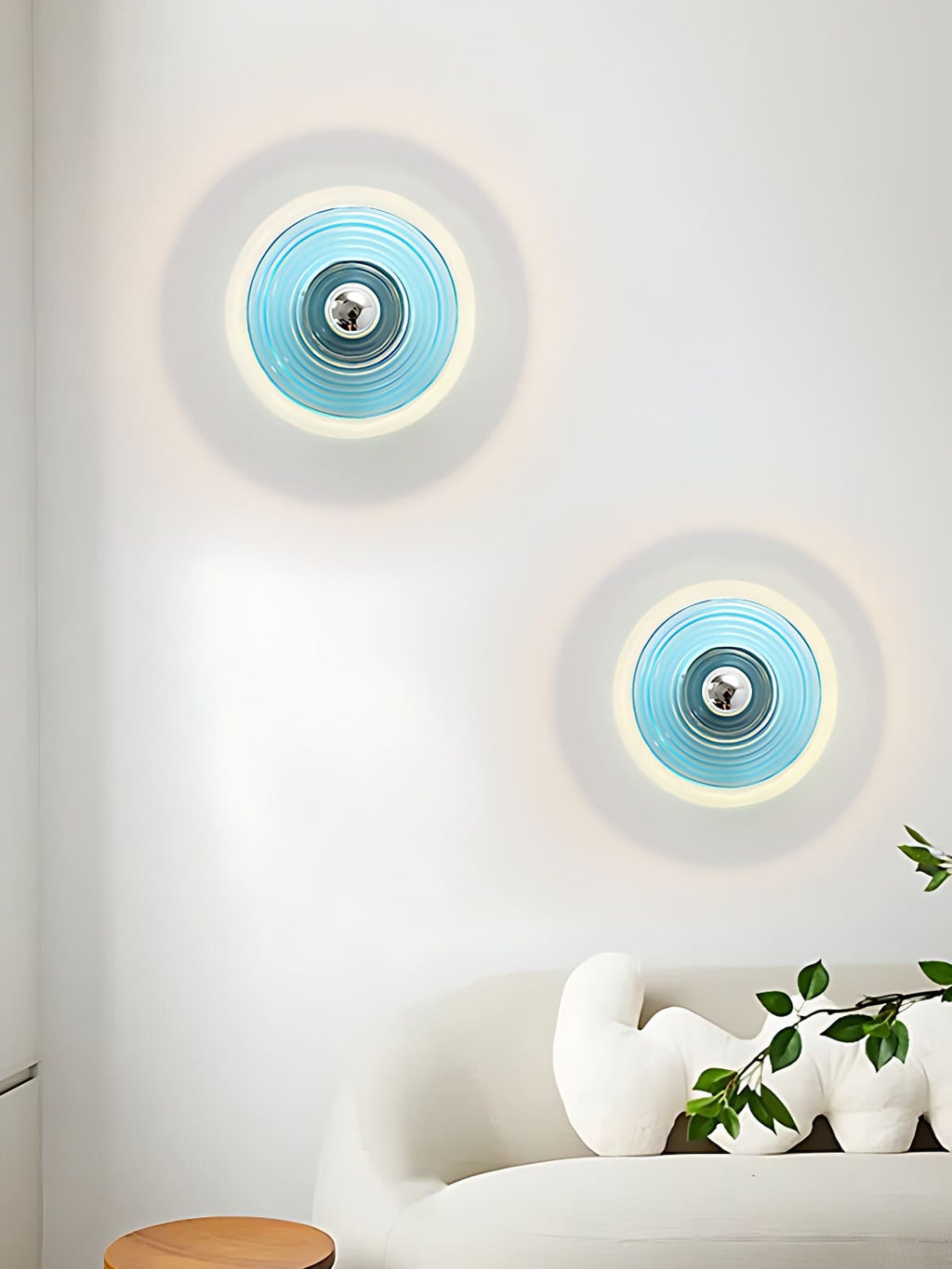Ribbed Glass Sconce – Modern Disc Wall Light for Bedroom | Souliia