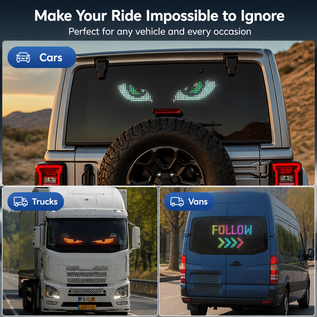 Vyzora Matrix LED Screen — Make Your Ride Impossible to Ignore, Anytime, Anywhere - Souliia