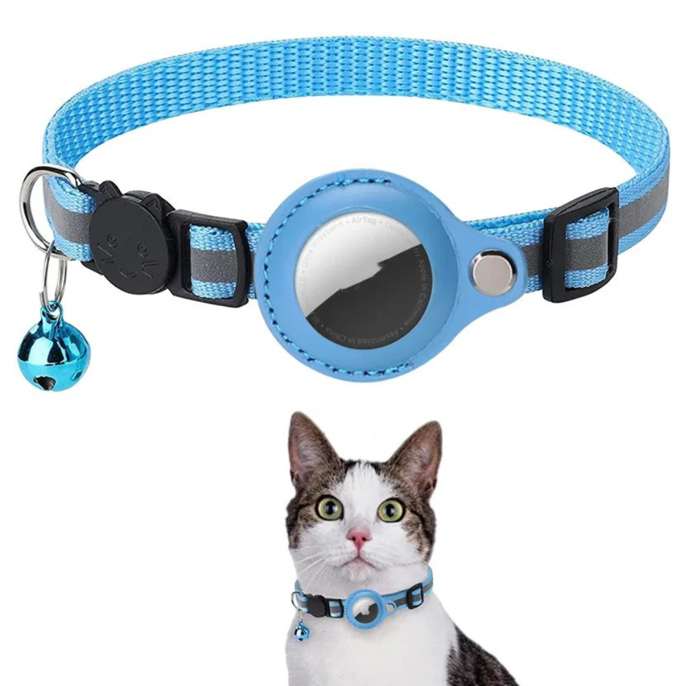 Reflective Waterproof Pet Collar — Secure AirTag Holder