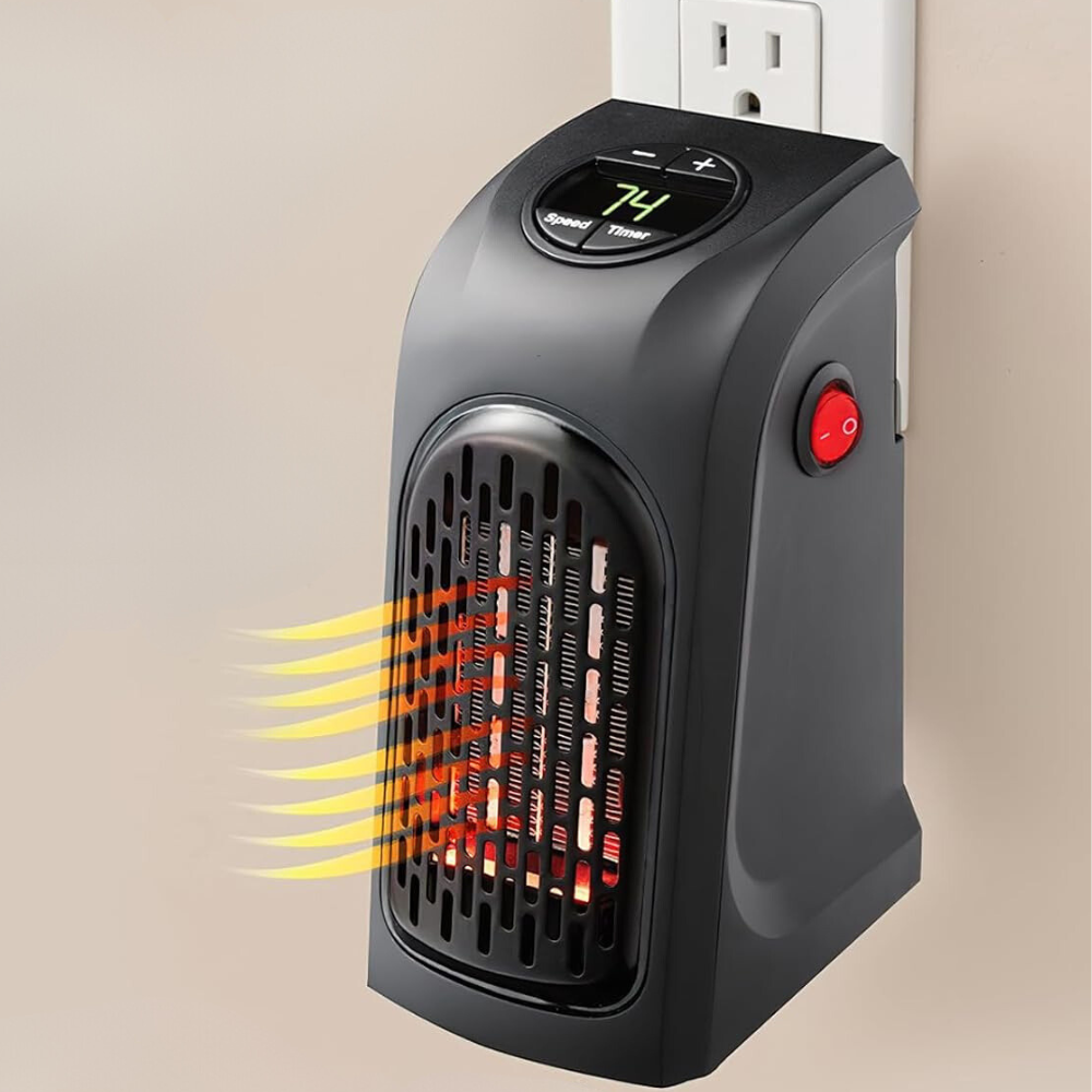 持ち運び可能なコンセント式電気ファンヒーター - サーモスタット制御
