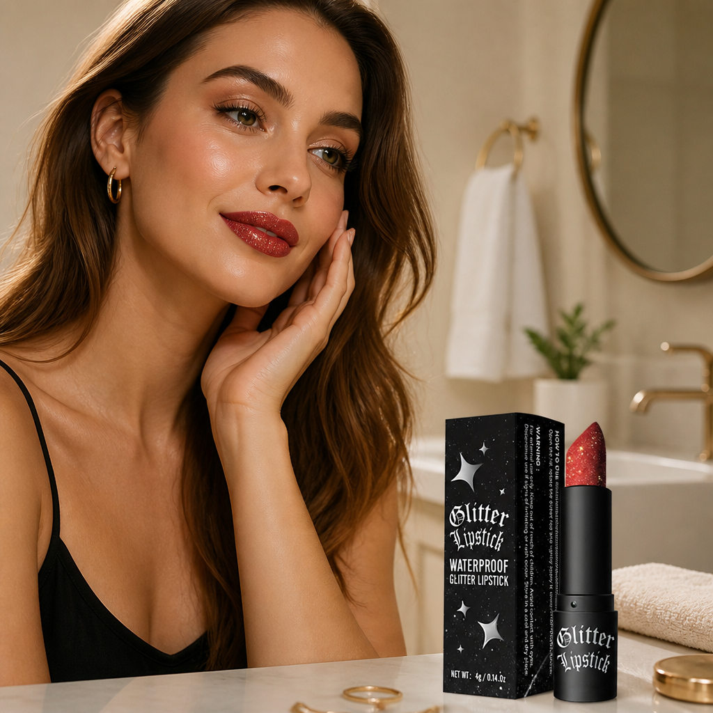 Rouge à lèvres mat VelvetLuxe avec Glitter Crush — Éblouissez toute la journée avec des lèvres pulpeuses et éclatantes qui ne s’estompent jamais - Souliia