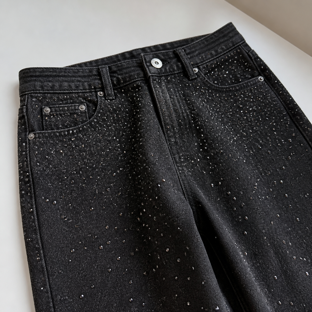 VivaShine Straight Jeans — Shine Bright and Own Every Glance with Effortless Glamour - Souliia